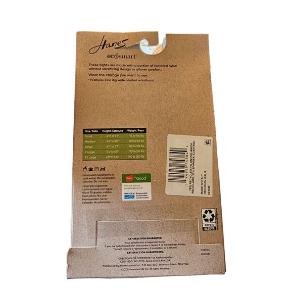 NWT Hanes Women's Ecosmart Opaque Tights sheer toe size Small - Picture 3 of 4